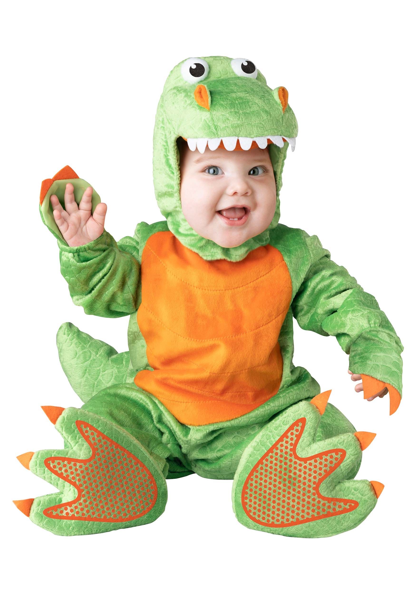Photos - Fancy Dress T-Rex Fun World Tiny  Infant Costume Green/Orange INCK6103 