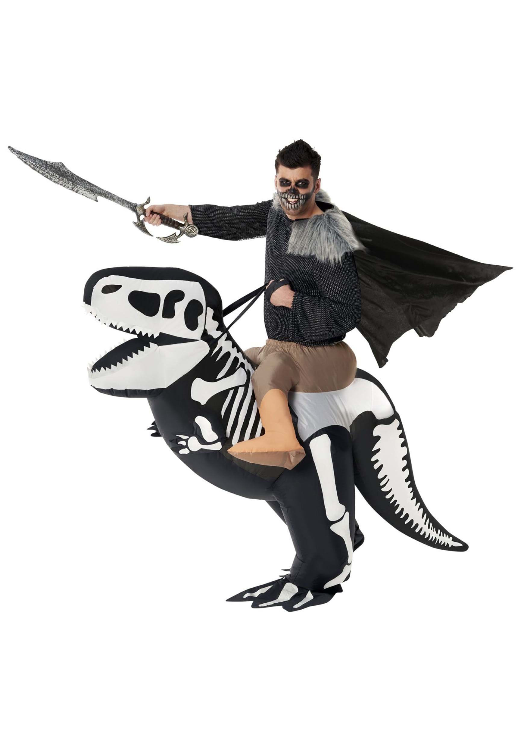 Adult Skeleton T-Rex Ride On Inflatable Costume