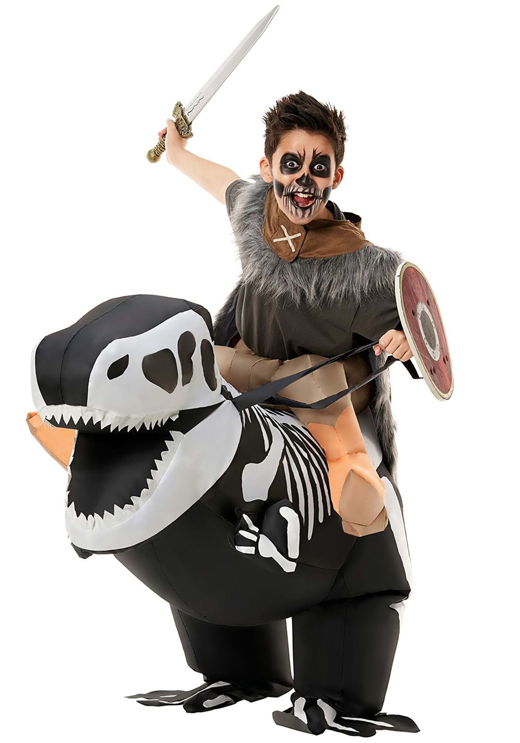 Skeleton T-Rex Ride On Inflatable Costume for Kids