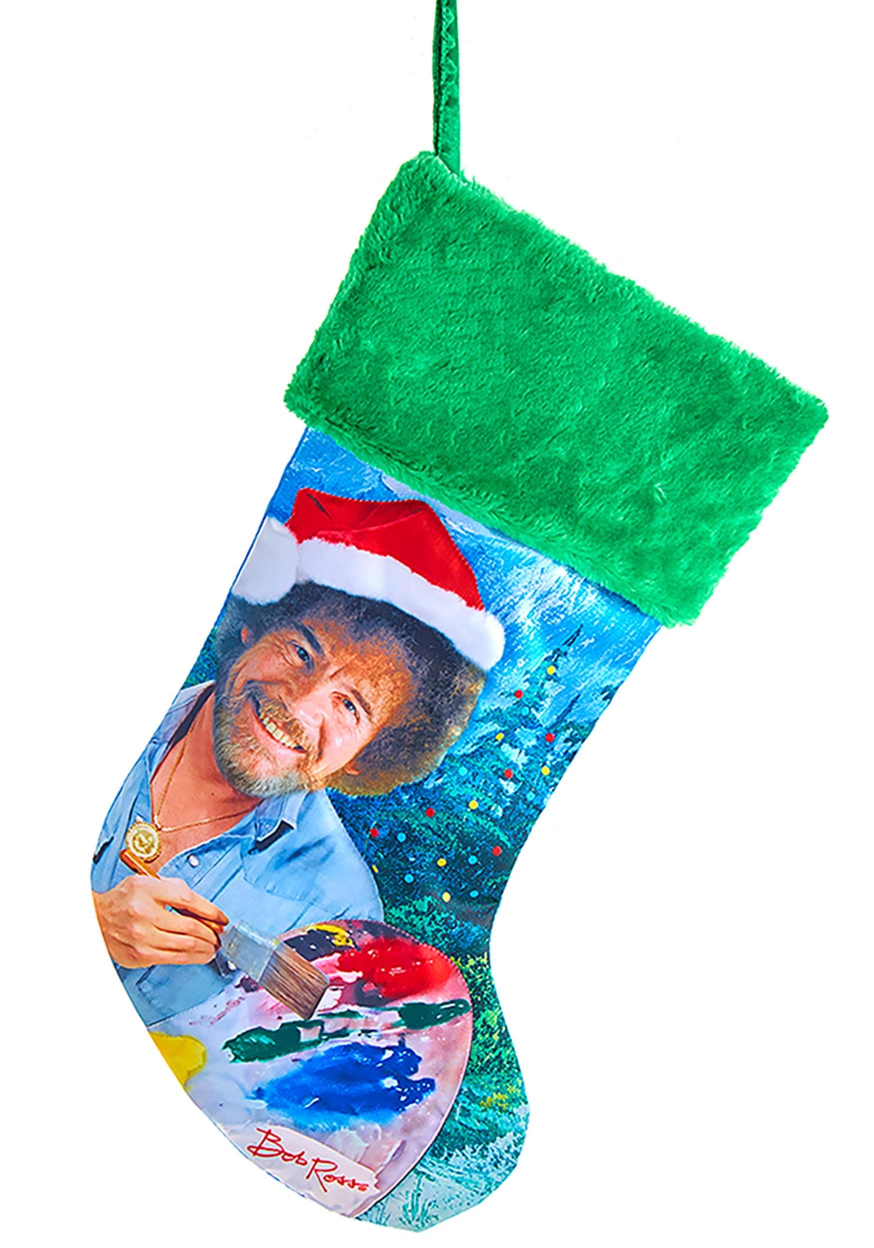 19" Bob Ross Christmas Stocking with Cuff