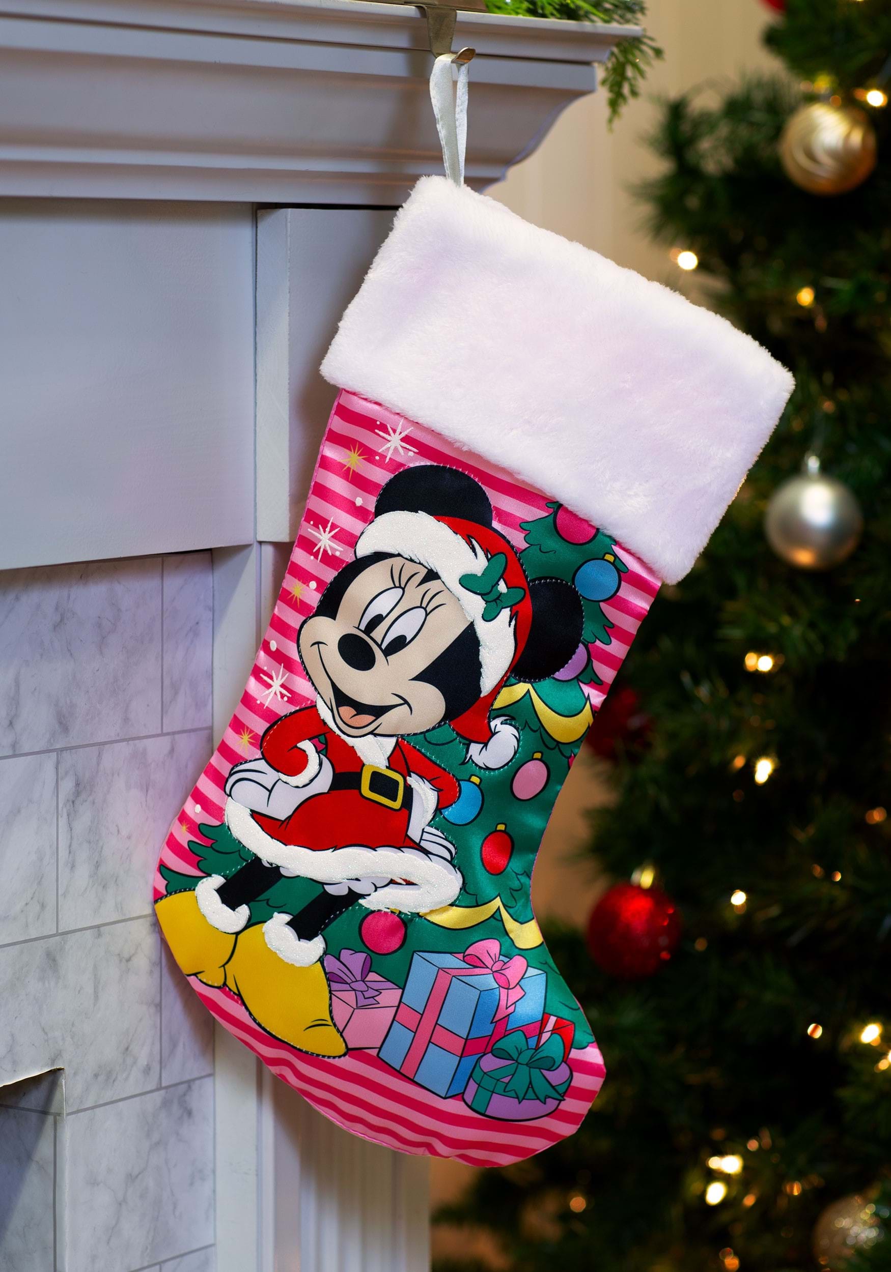 19 Inch Minnie Mouse with Tree Stocking | Minnie Mouse Decor