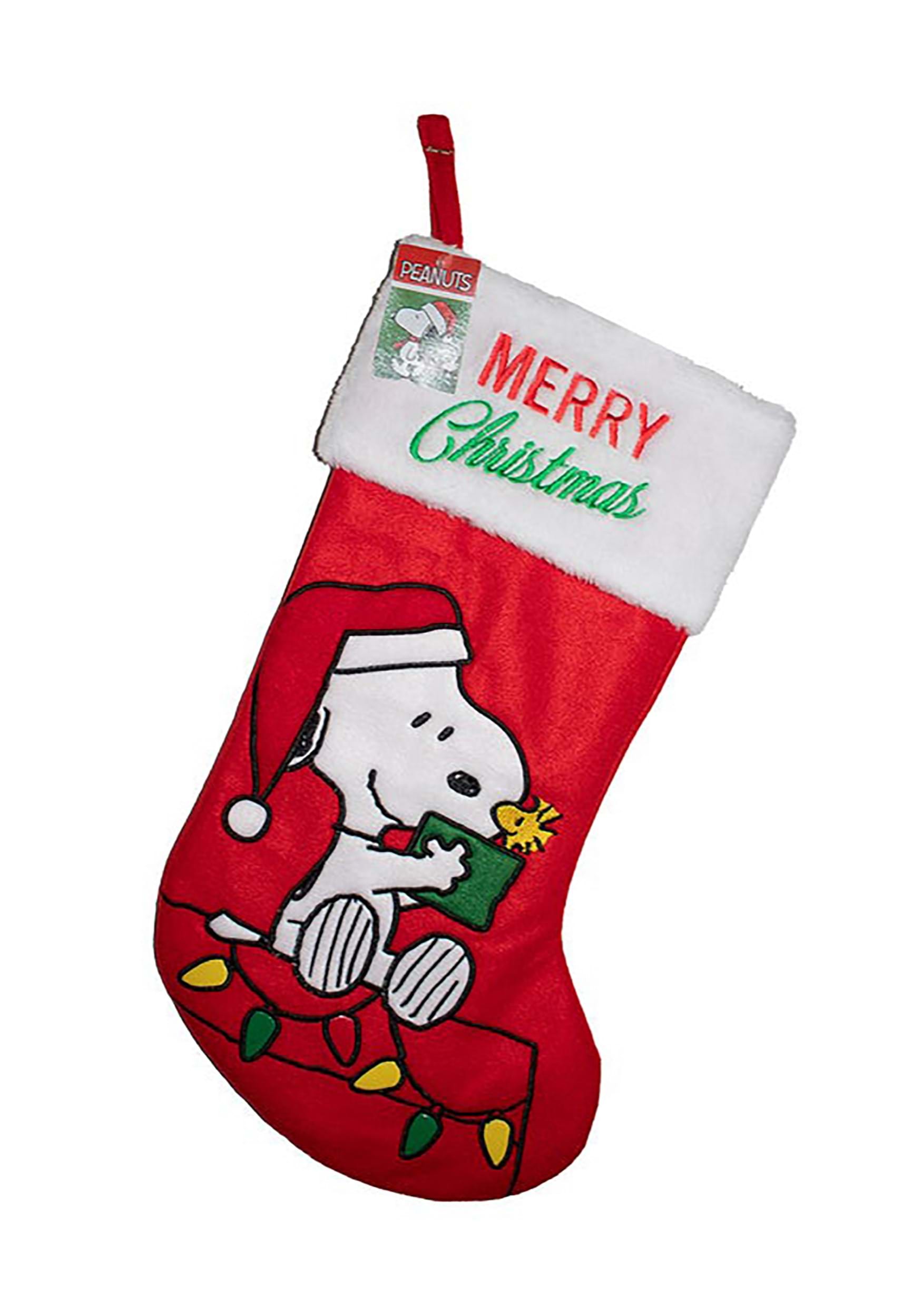 19" Applique Snoopy Christmas Stocking