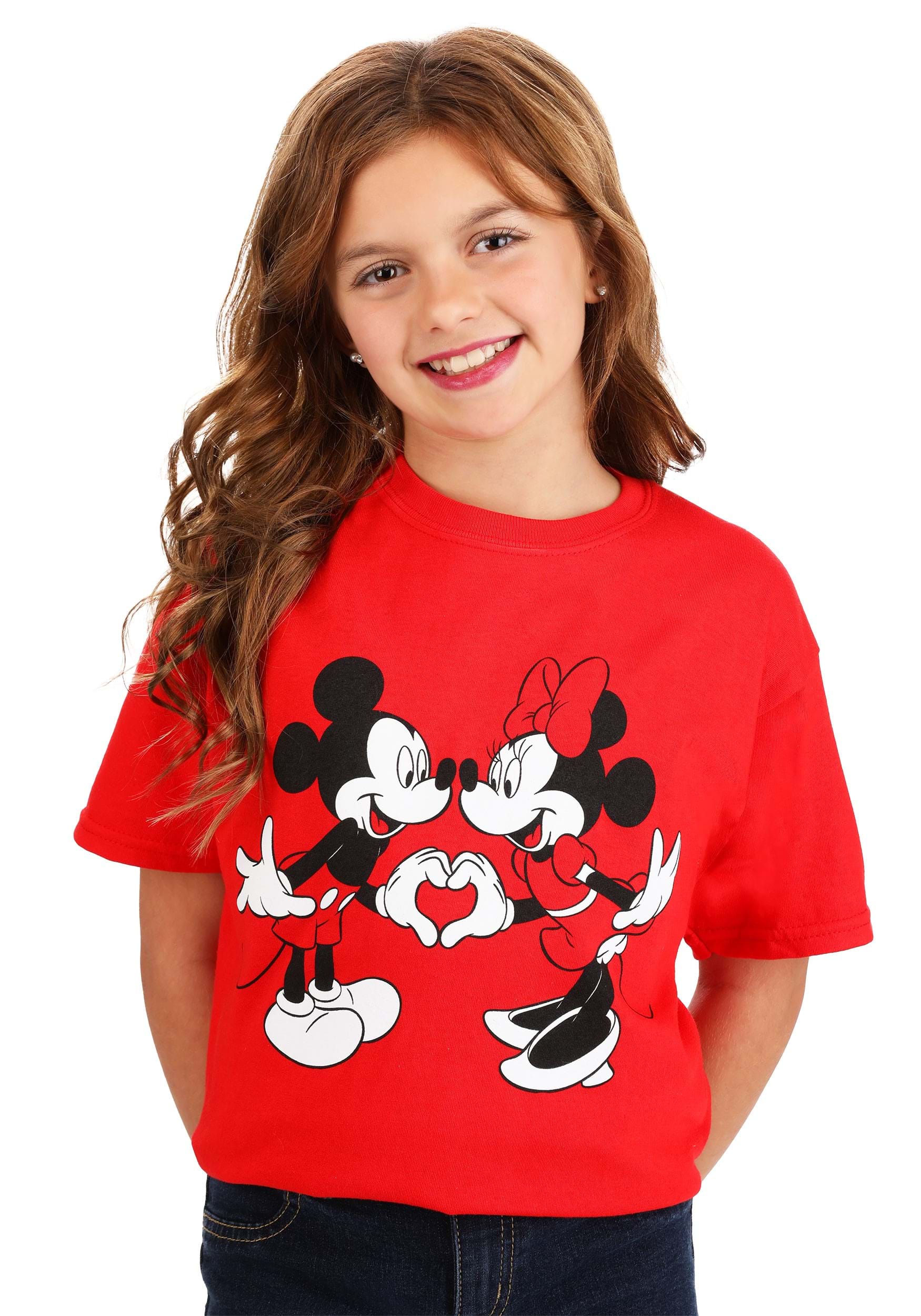 Kids Minnie and Mickey Mouse Heart T-Shirt