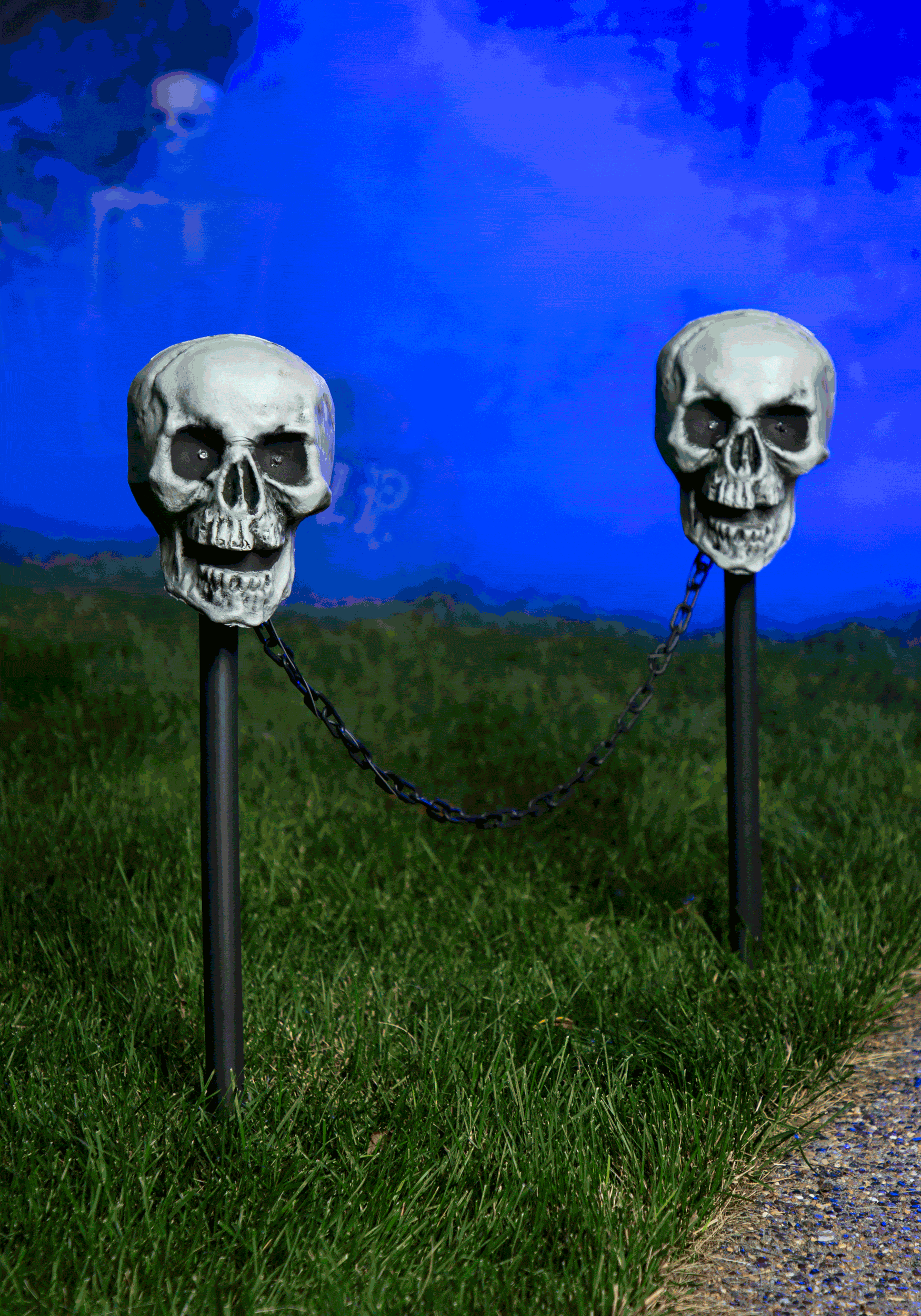 Photos - Other interior and decor UP3D FUN Costumes 4 Piece Skull Pathway Lights | Outdoor Halloween Decor Black& 