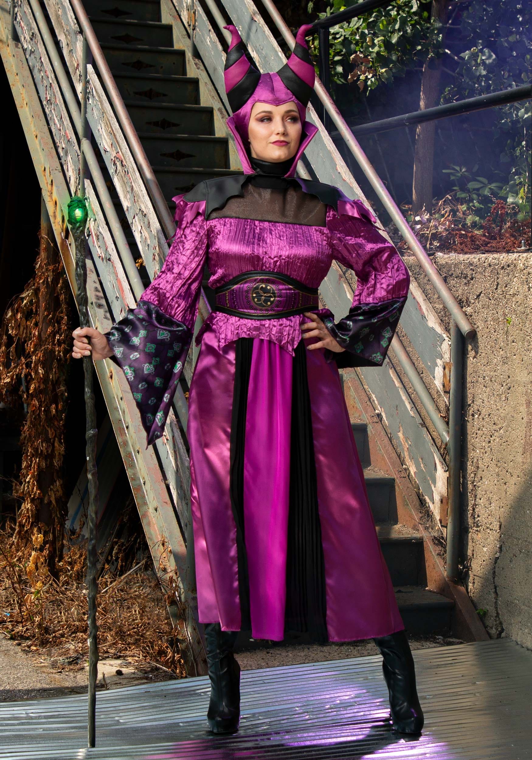 Halloween Cosplay Costume Maleficent Evil Queen Party Set Fancy Dress+Hat  Women | eBay