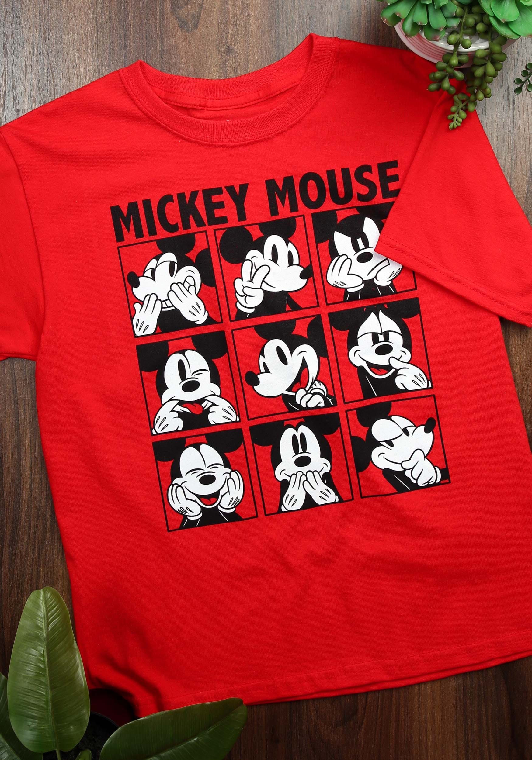 Mickey Mouse Emotions Kids Red T-Shirt