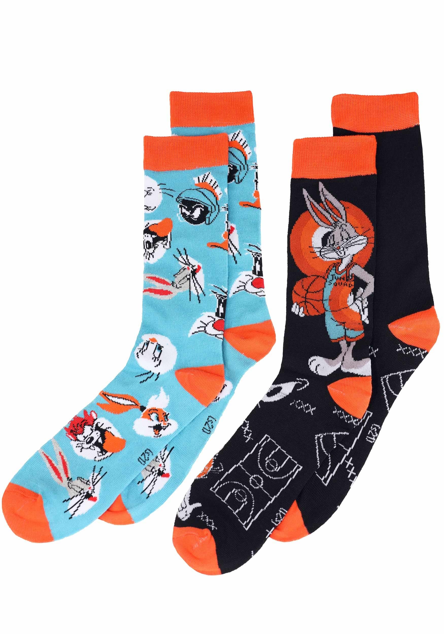 Black Looney Tunes Squad 2 Pack Socks for Men