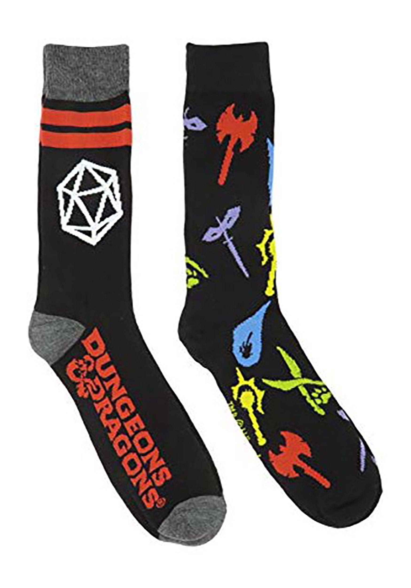 Adult Dungeons and Dragons 2 Pack Black Socks