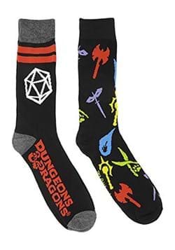 Adult Black Dungeons and Dragons 2 Pack Socks