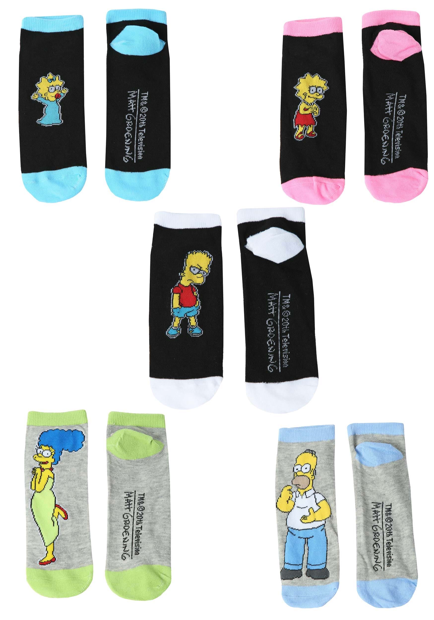 Simpsons Family Ladies 5 Pack Socks