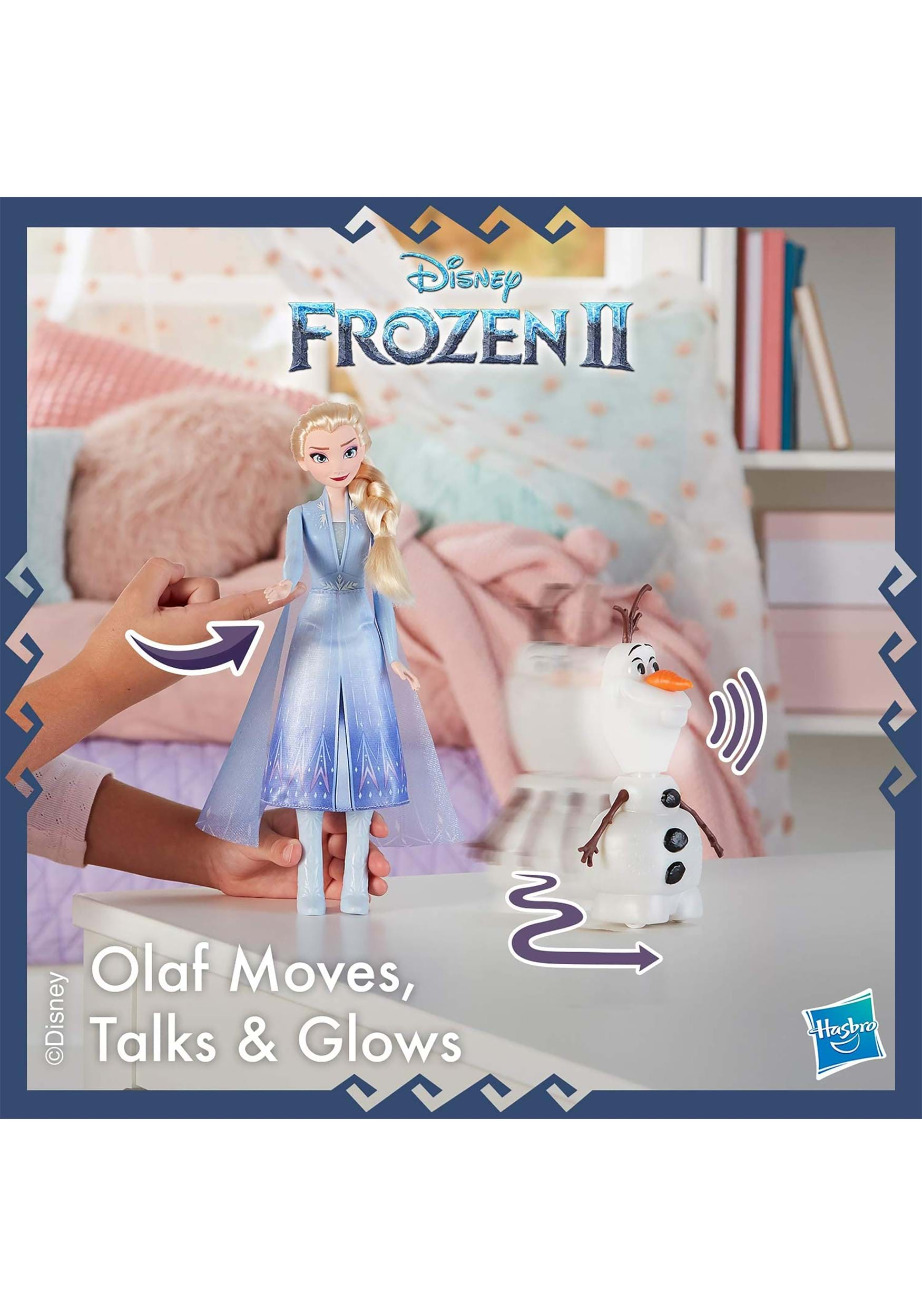 disney frozen 2 talk and glow remote control olaf with elsa doll