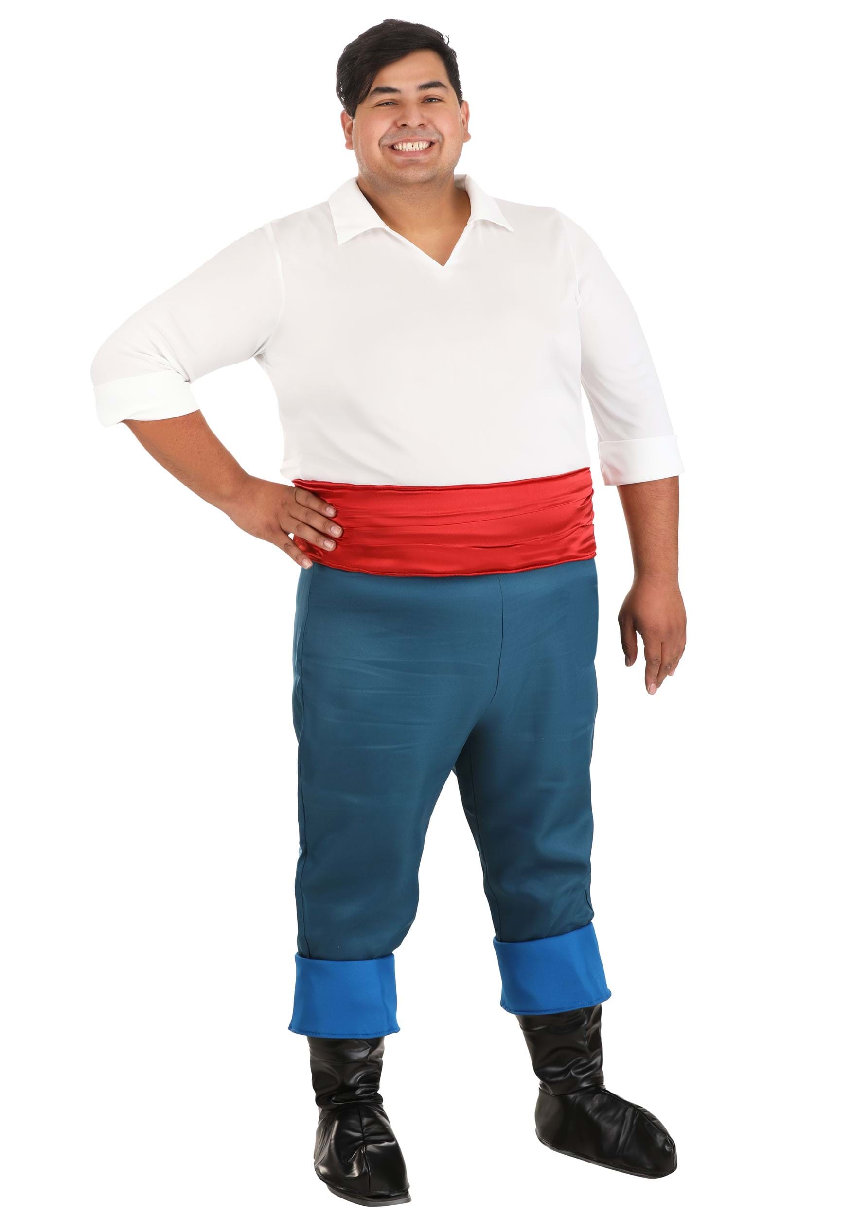Photos - Fancy Dress Prince FUN Costumes Plus Size Disney  Eric Adult Costume Blue/Red/W 
