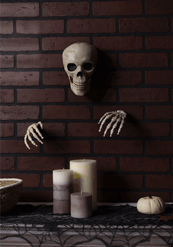 Skeleteen Animated Halloween Candelabra Decoration - Creepy Gothic