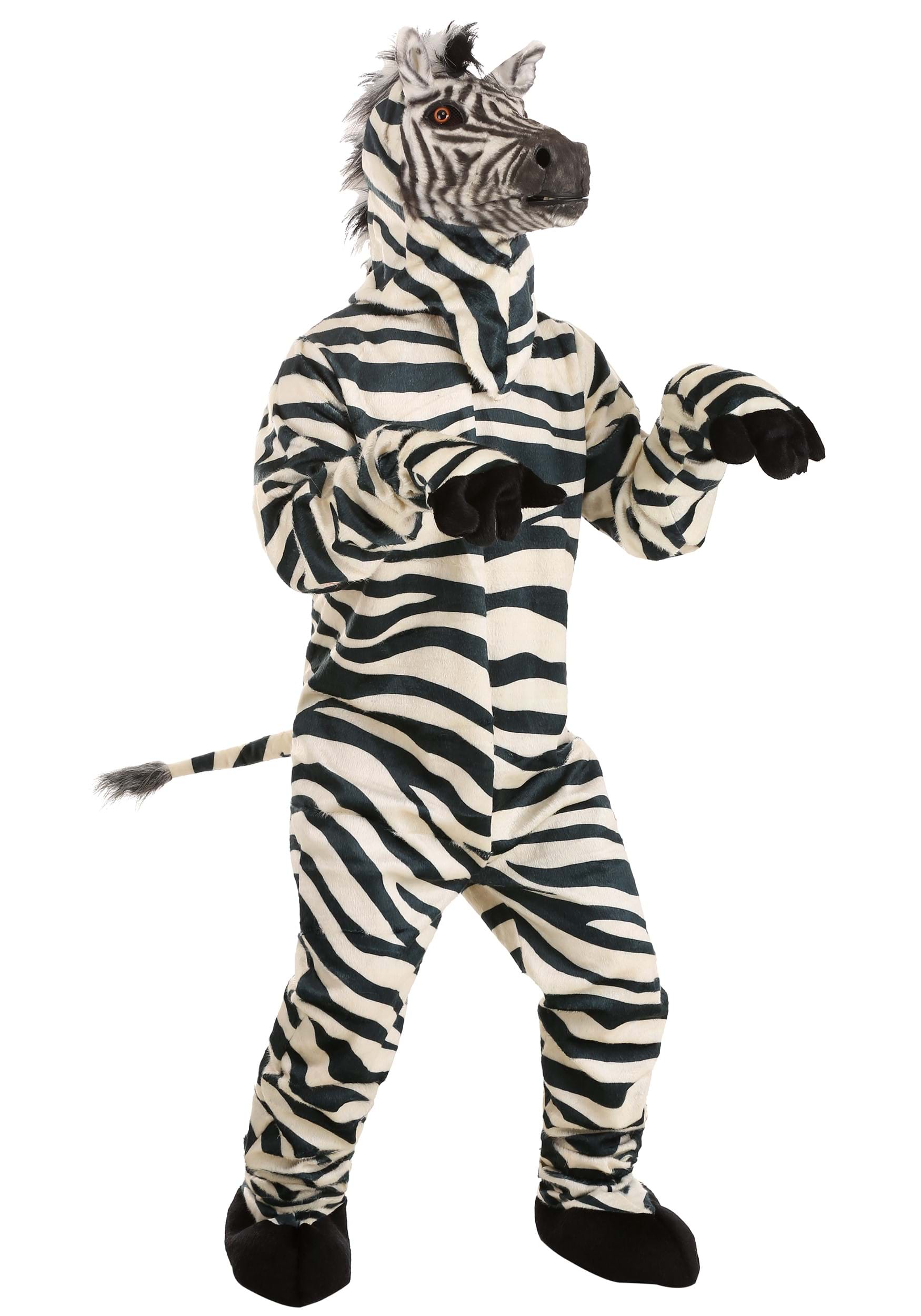 Photos - Fancy Dress Zebra FUN Costumes  Jumpsuit w/ Mouth Mover Mask Black/White EL451715 