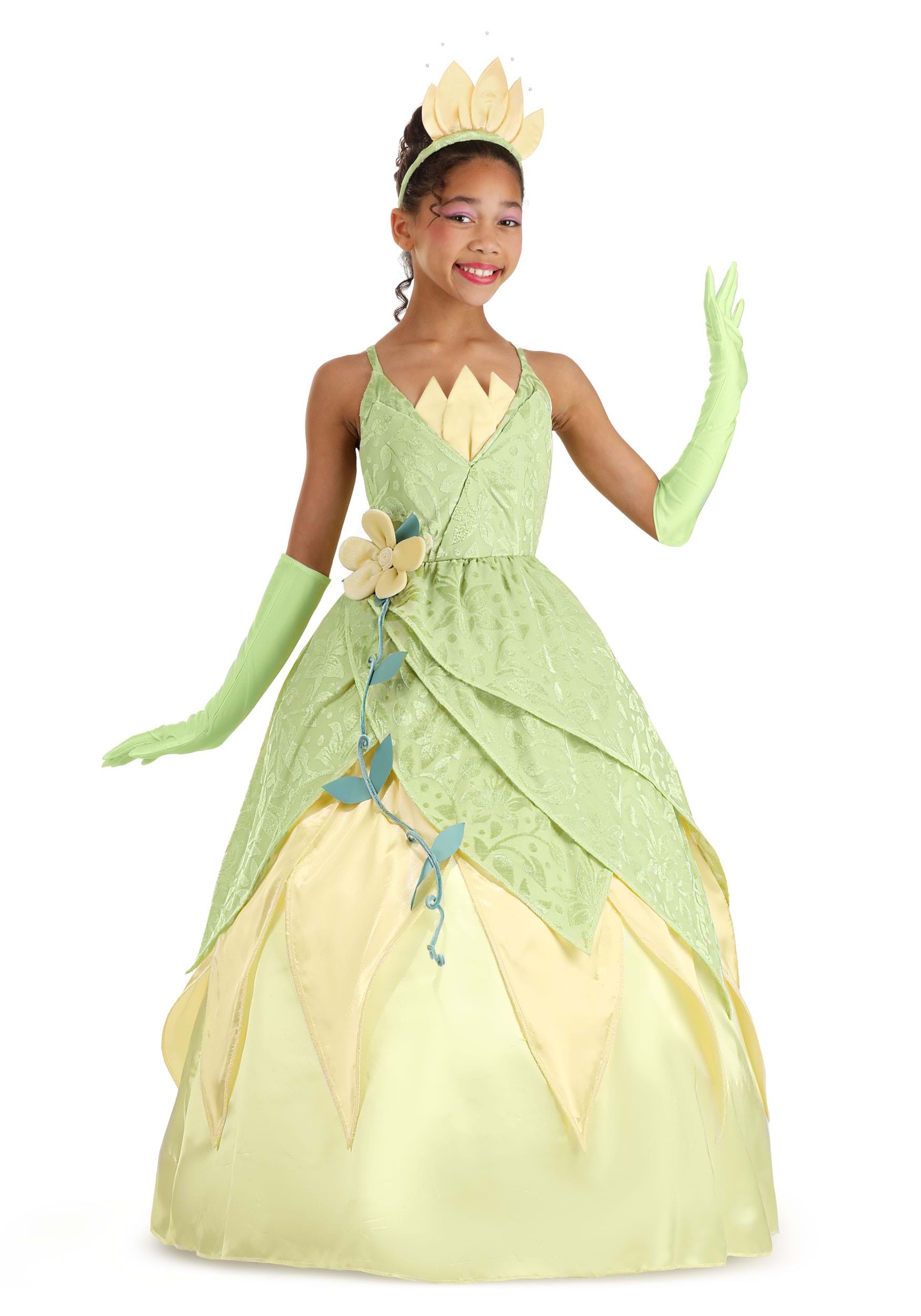 Photos - Fancy Dress Deluxe FUN Costumes Girl's Disney  Tiana Costume Green/Yellow FUN3316CH 