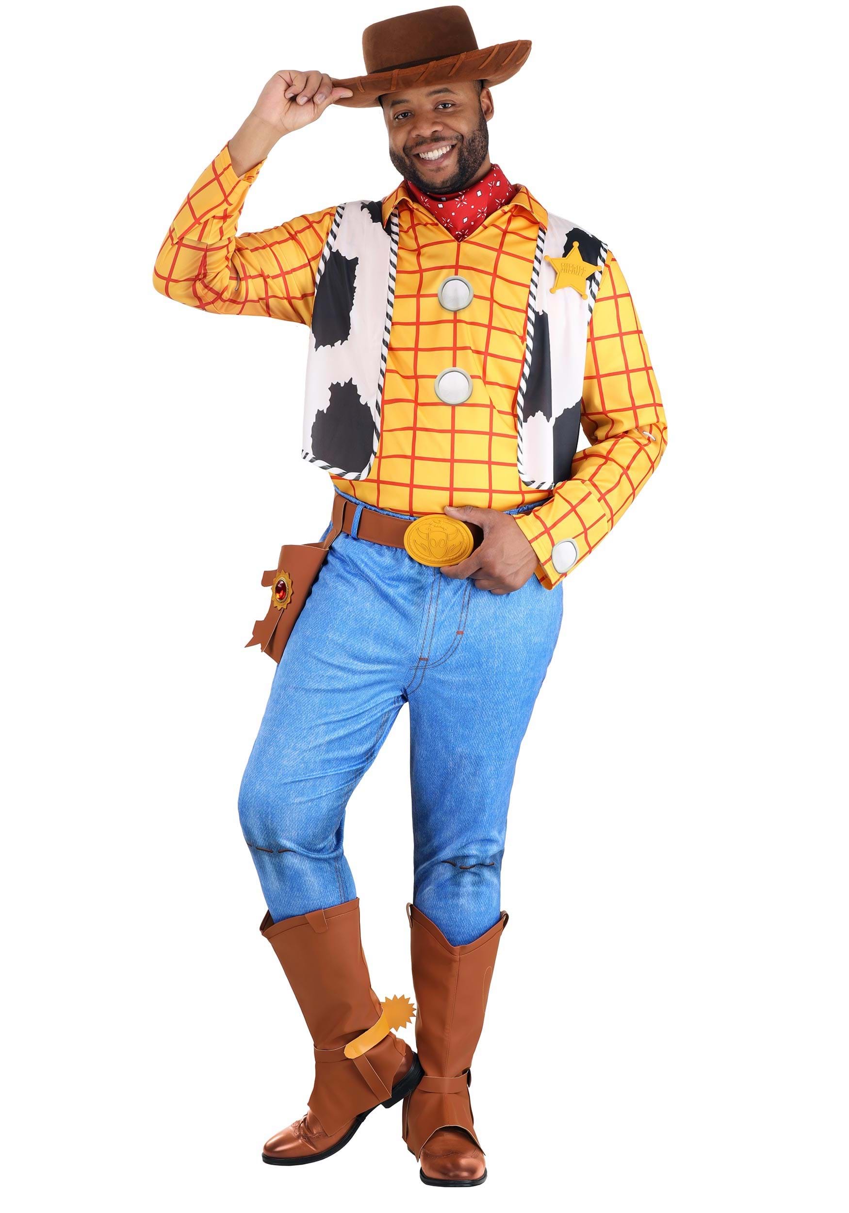 Photos - Fancy Dress Disney FUN Costumes Plus Size Men's Deluxe Woody Toy Story Costume Brown/Oran 