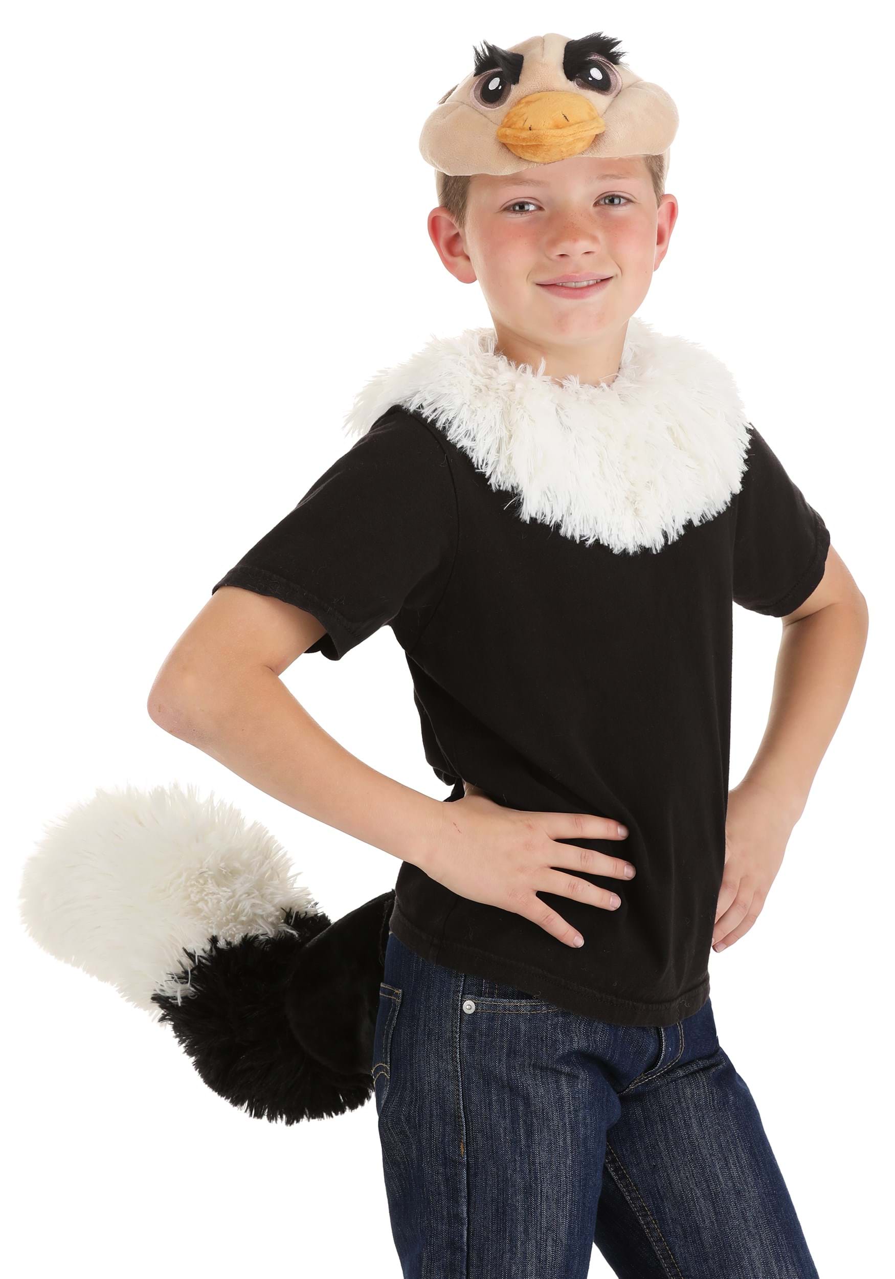 Ostrich Soft Headband, Collar & Tail Accessory Kit