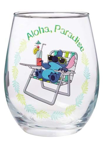 Lilo and Stitch Aloha Paradise 20oz Stemless Glass