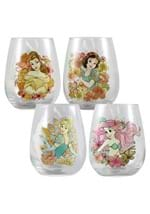 Disney Princess 18 oz Contour Glasses Set of 4