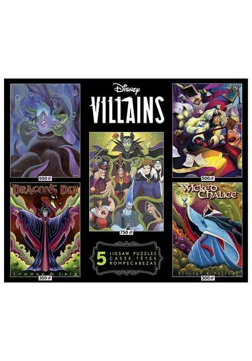 5 in 1 300 500 750 Piece Disney Multi-Pack Villains