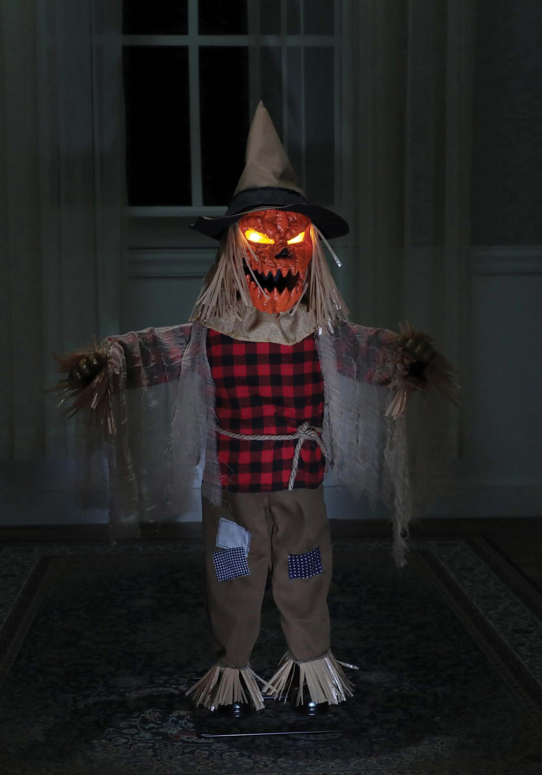 36 Inch Twitching Scarecrow Animated Prop | Halloween Decorations