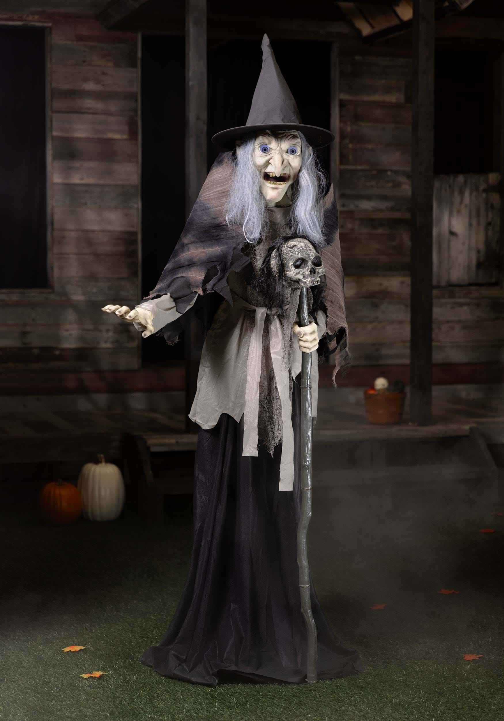 6FT Animated Lunging Witch with DigitEye Halloween Prop | Witch Decorations