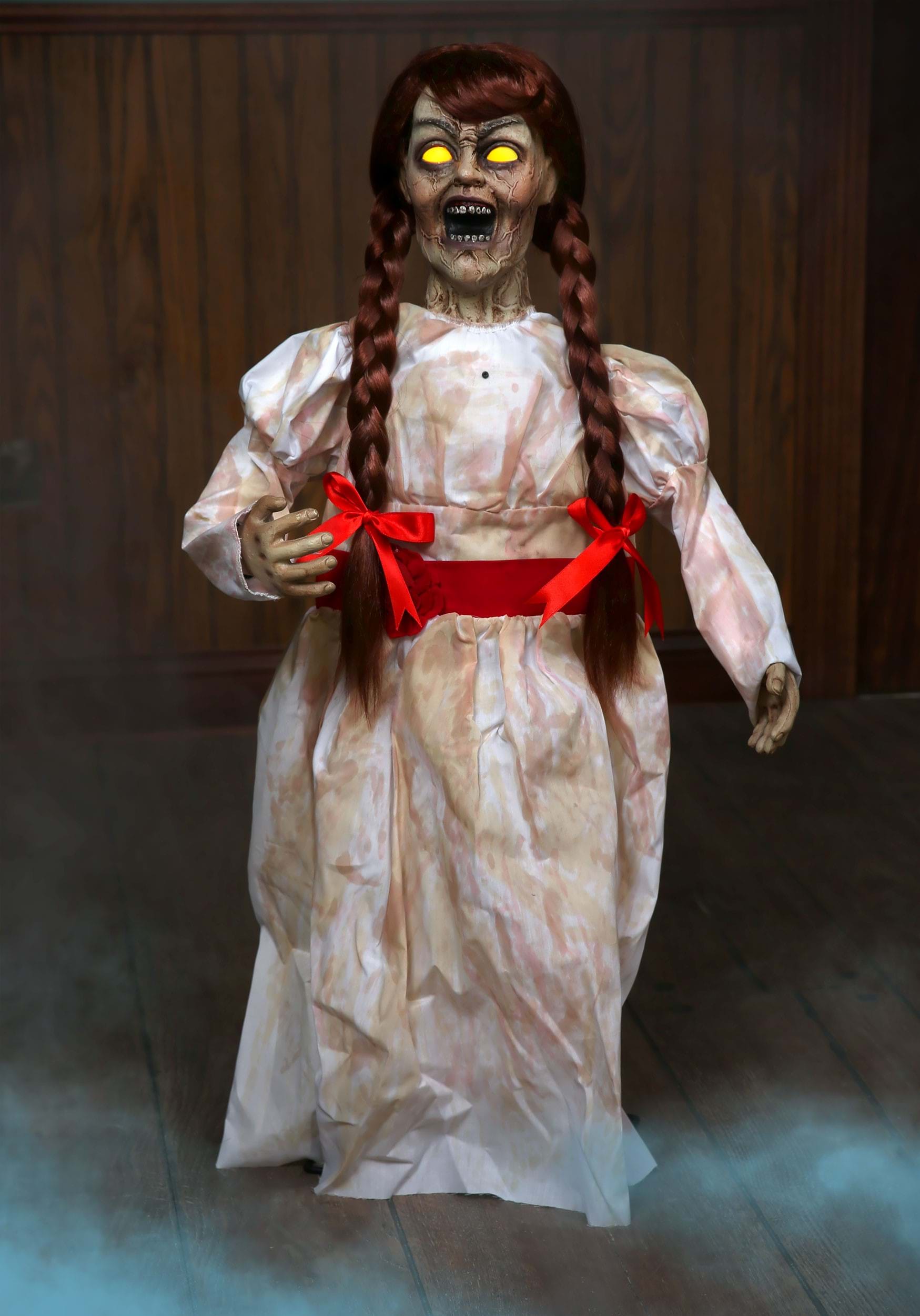 Photos - Other interior and decor Morris Costumes Talking Haunted Girl Doll Red/Brown/White MOMR1231 