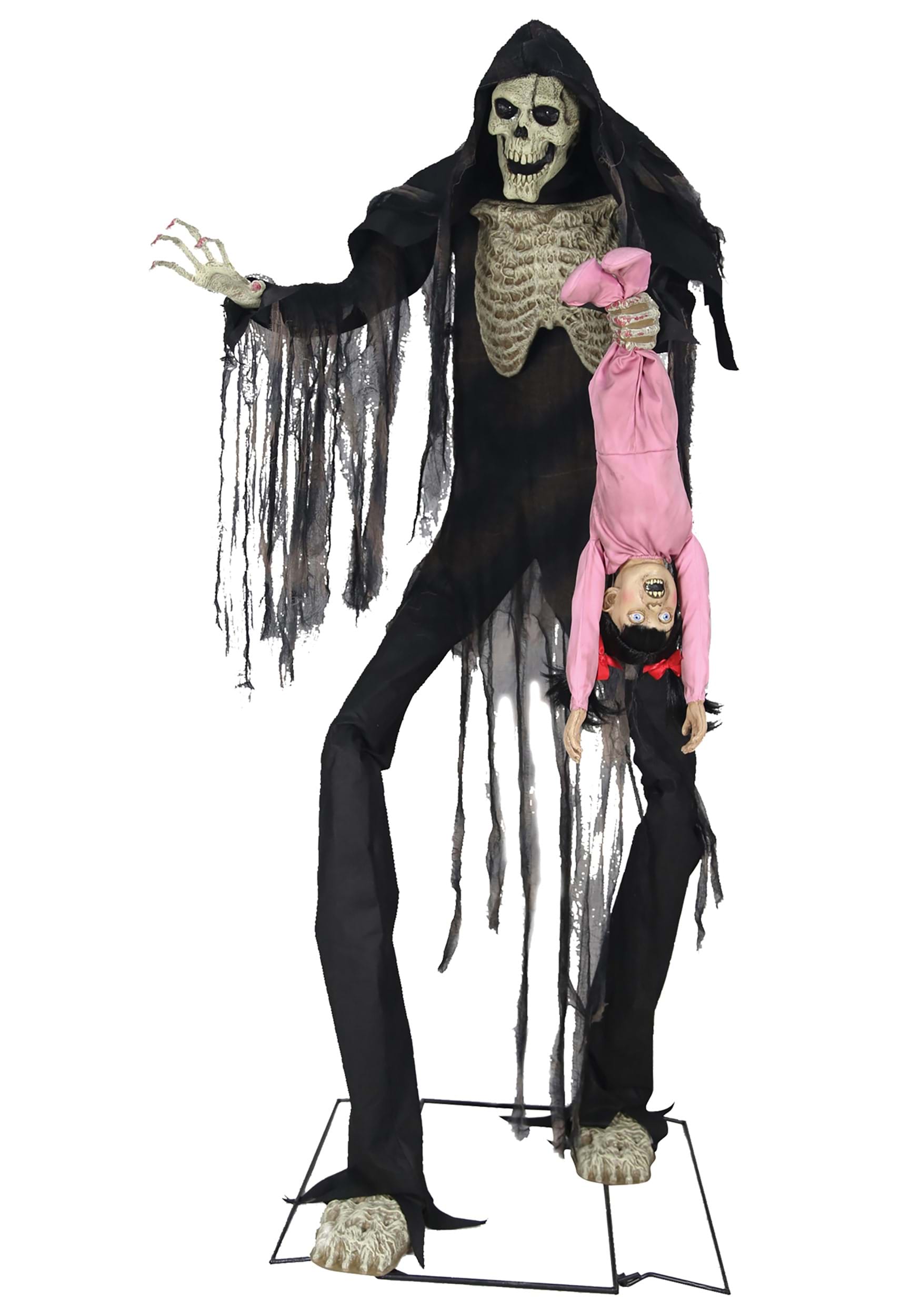 7 Foot Animated Towering Boogey Man with Kid Prop