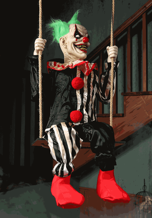 Animated Swinging Chuckles Clown Prop