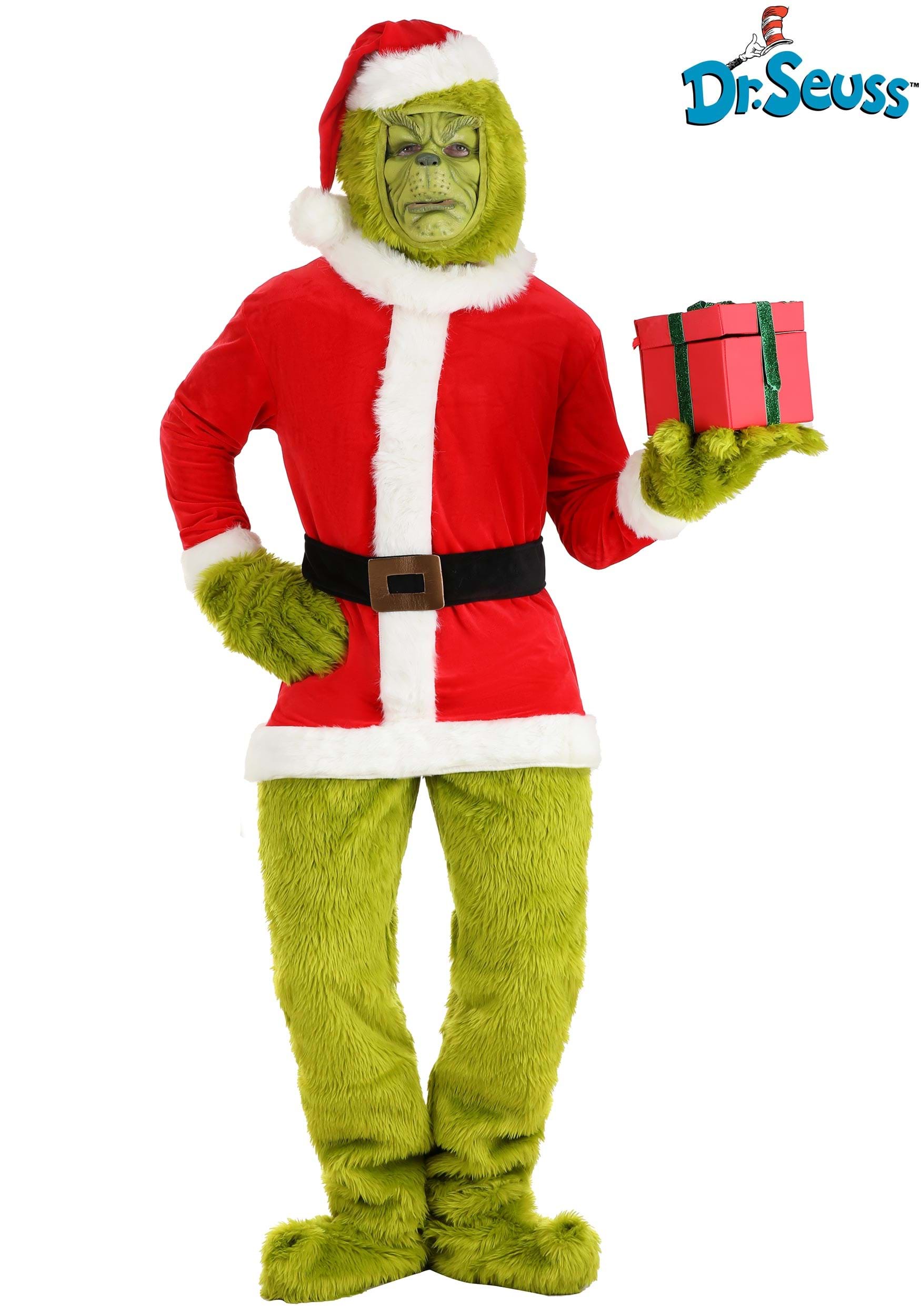The Grinch Santa Open Face Adult Costume