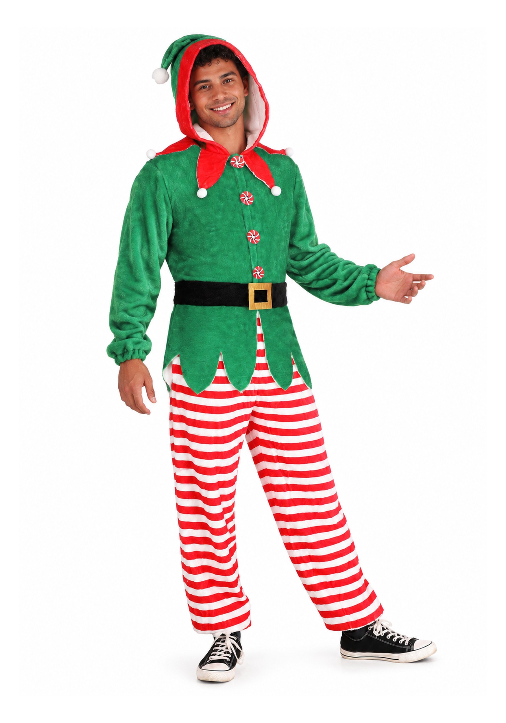 Elf Adult Jumpsuit Costume | Holiday Costumes