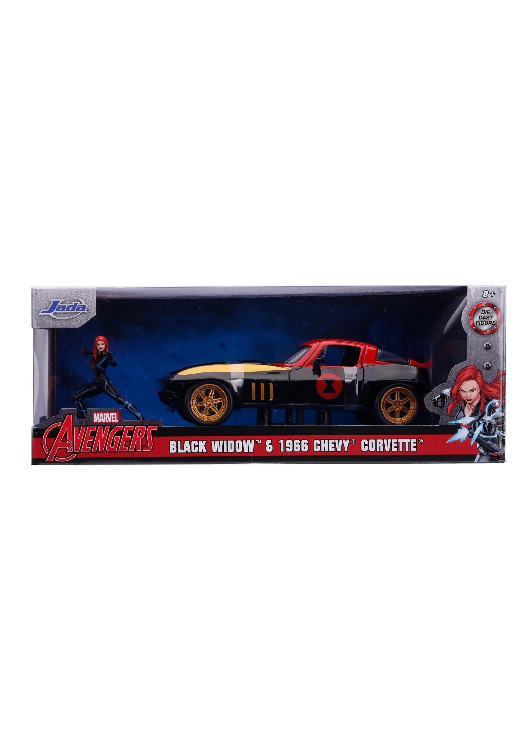 1:24 Scale '66 Chevy Corvette W/ Marvel Black Widow Figure