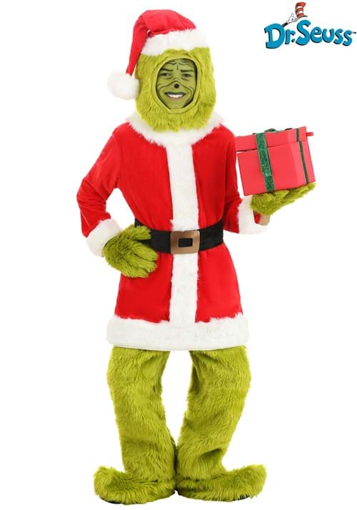 The Grinch Boy's Santa Open Face Costume