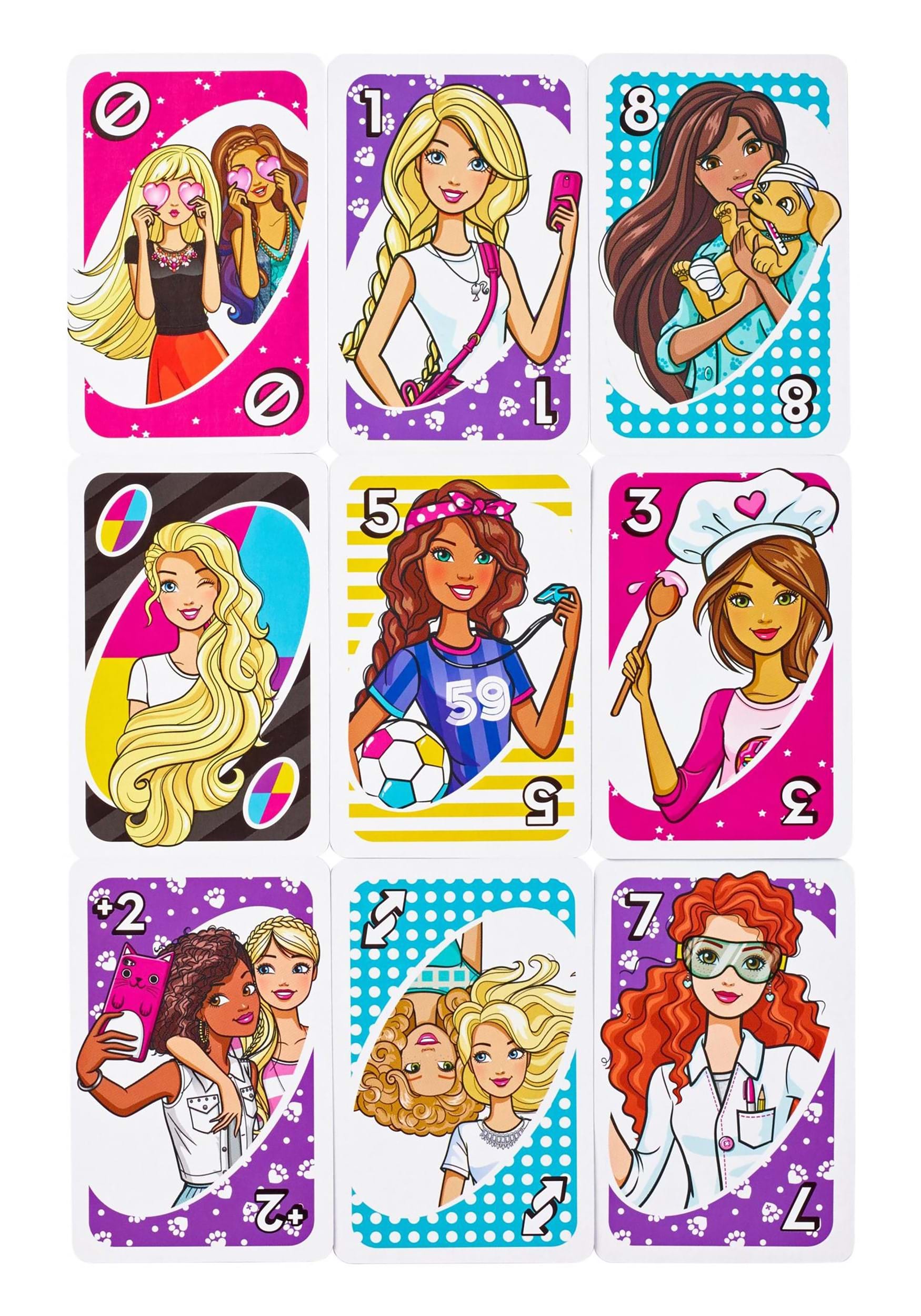 Barbie UNO Playing Cards Game for Travel Family Friends AU 