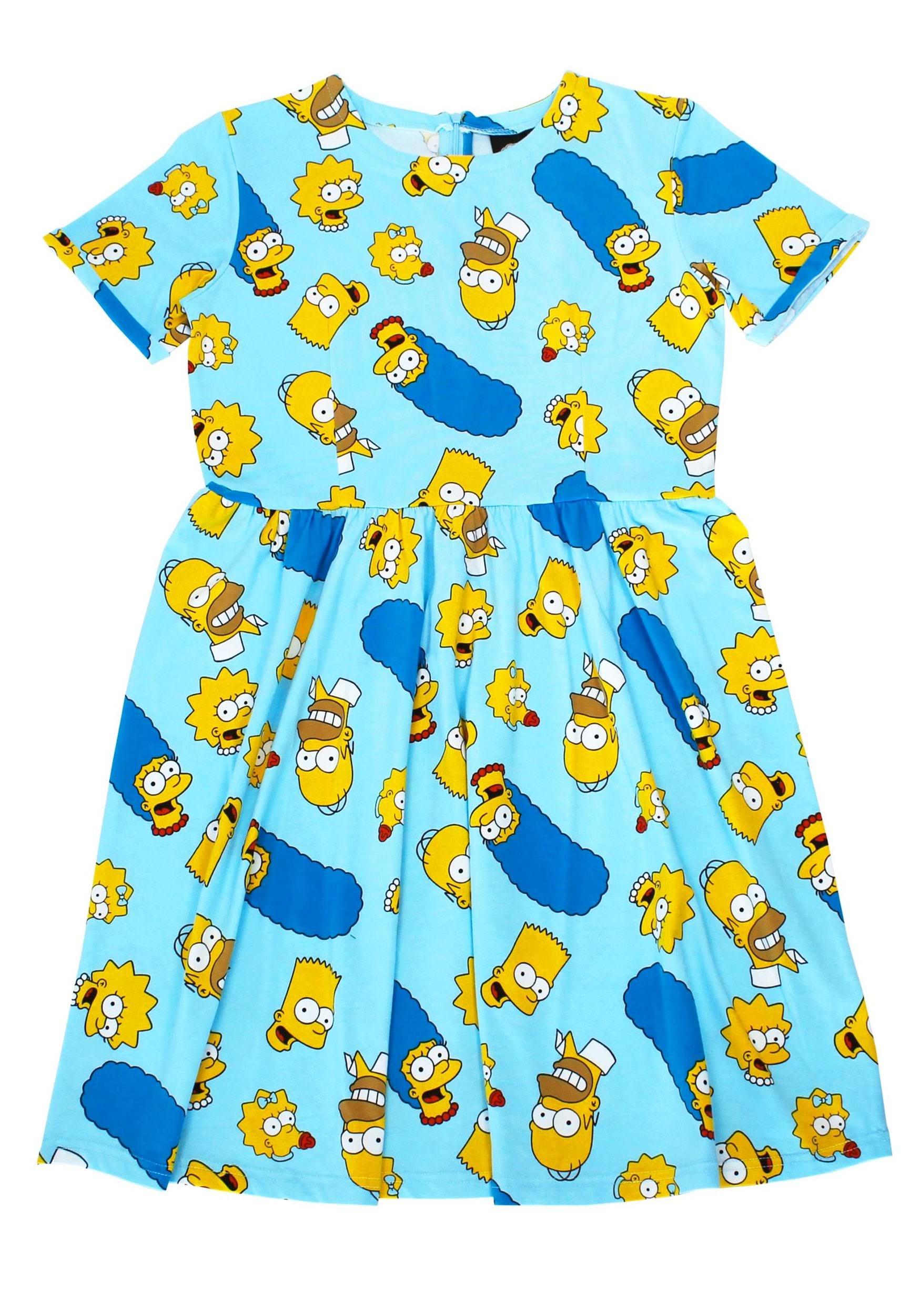 Cakeworthy Ladies Simpsons Family Toss Print Dress