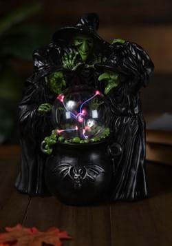 10 Inch Witches & Cauldron with Static Lighted Magic Ball_