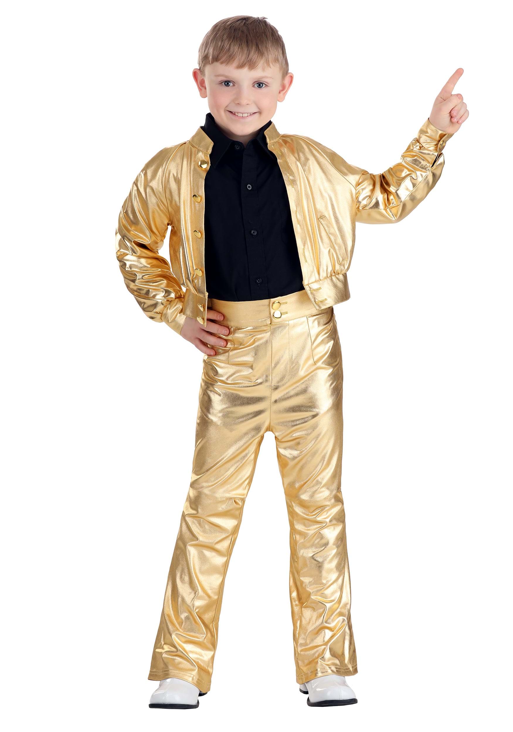 Child Gold Studio Disco Costume , Kid's Disco Costumes