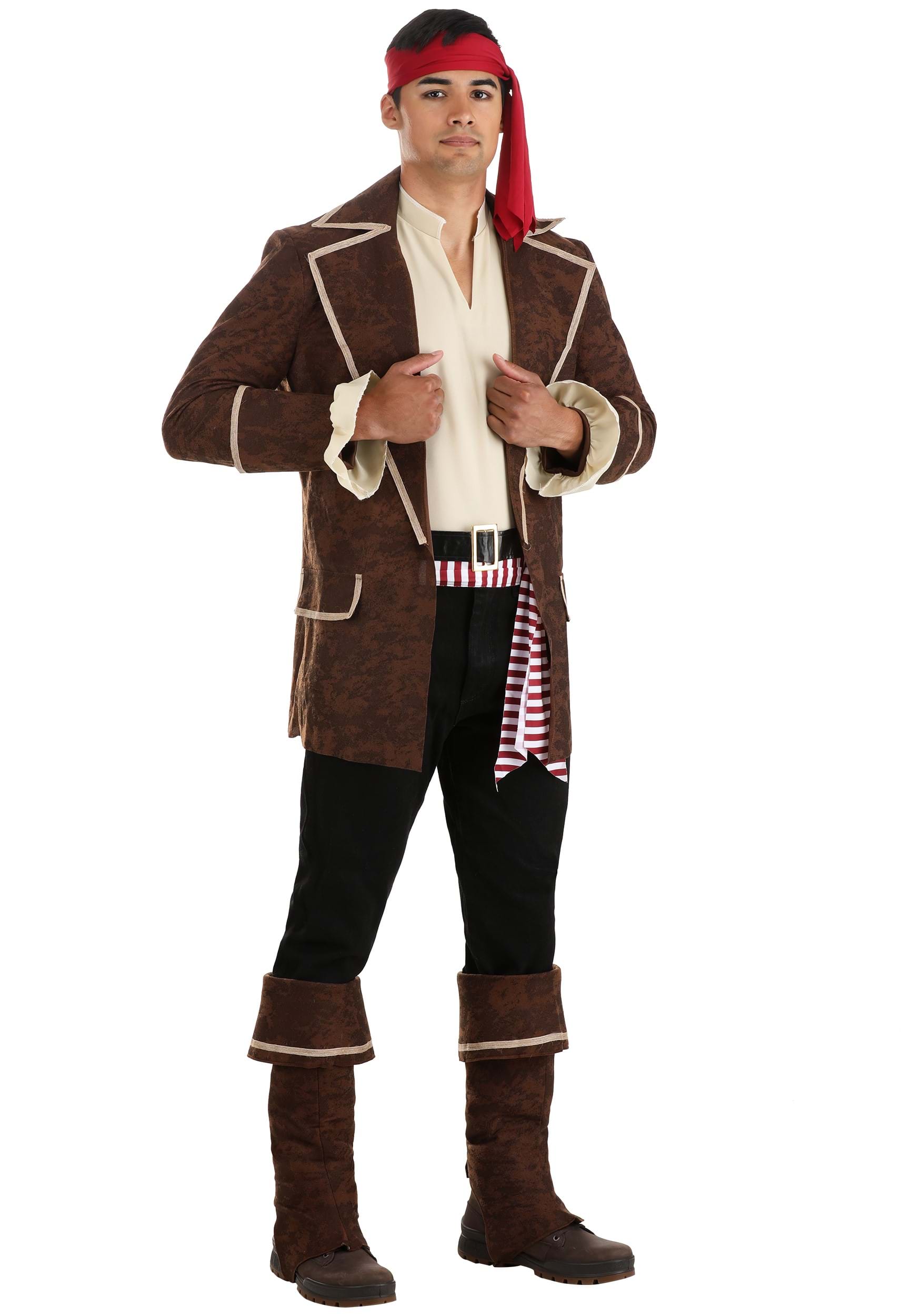 Photos - Fancy Dress FUN Costumes Plunderous Pirate Adult Costume Brown/Yellow/Red FUN1