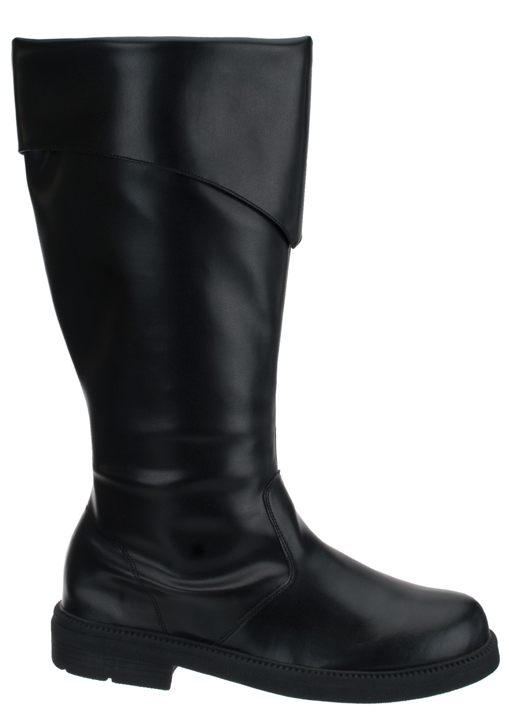 Tall Cuffed Black Costume Boots for Men