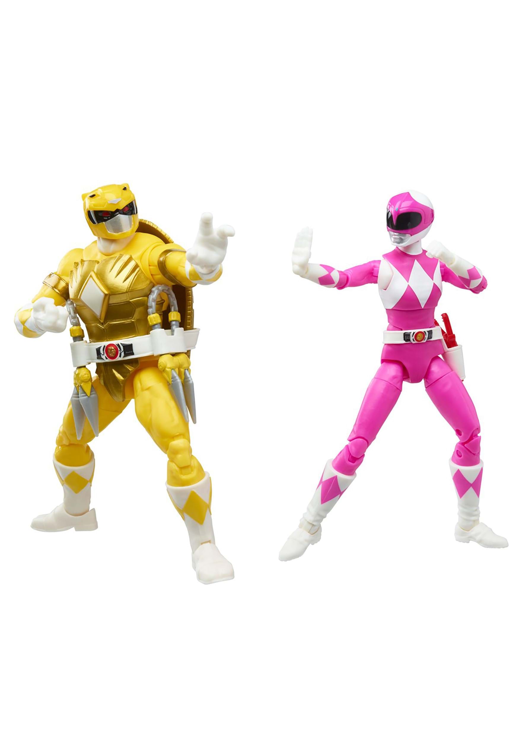 Power Rangers X Teenage Mutant Ninja Turtles Lightning Collection Michelangelo Yellow and April Pink Figures