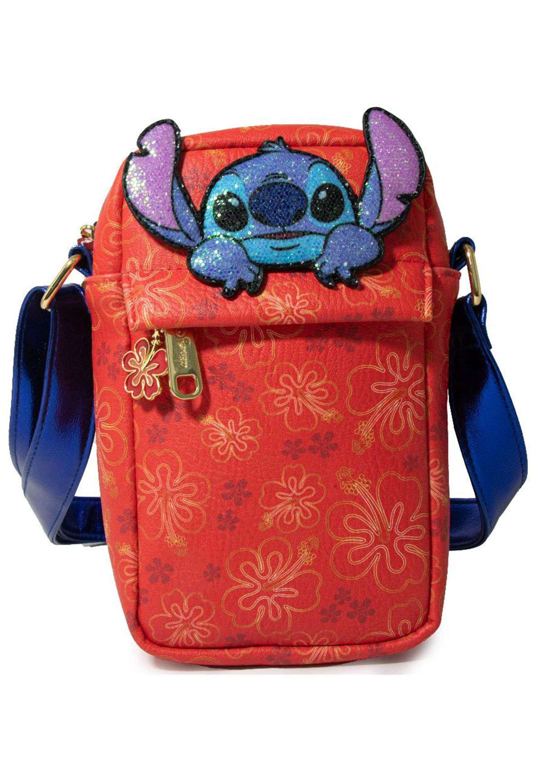 Lilo & Stitch Patch Hibiscus Flowers Crossbody Wallet