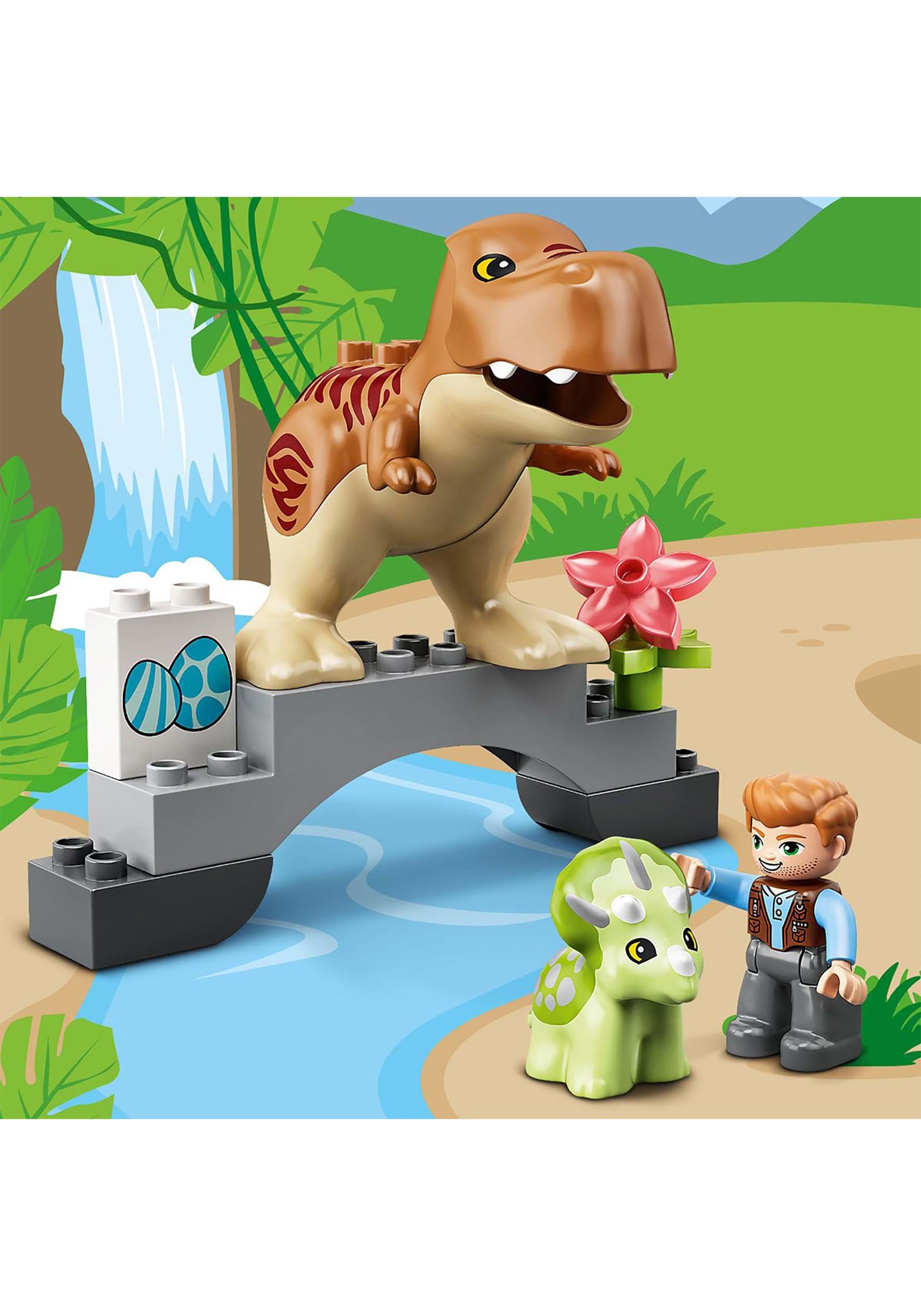 LEGO Jurassic World T. Rex and Triceratops Dinosaur Breakout Building Set