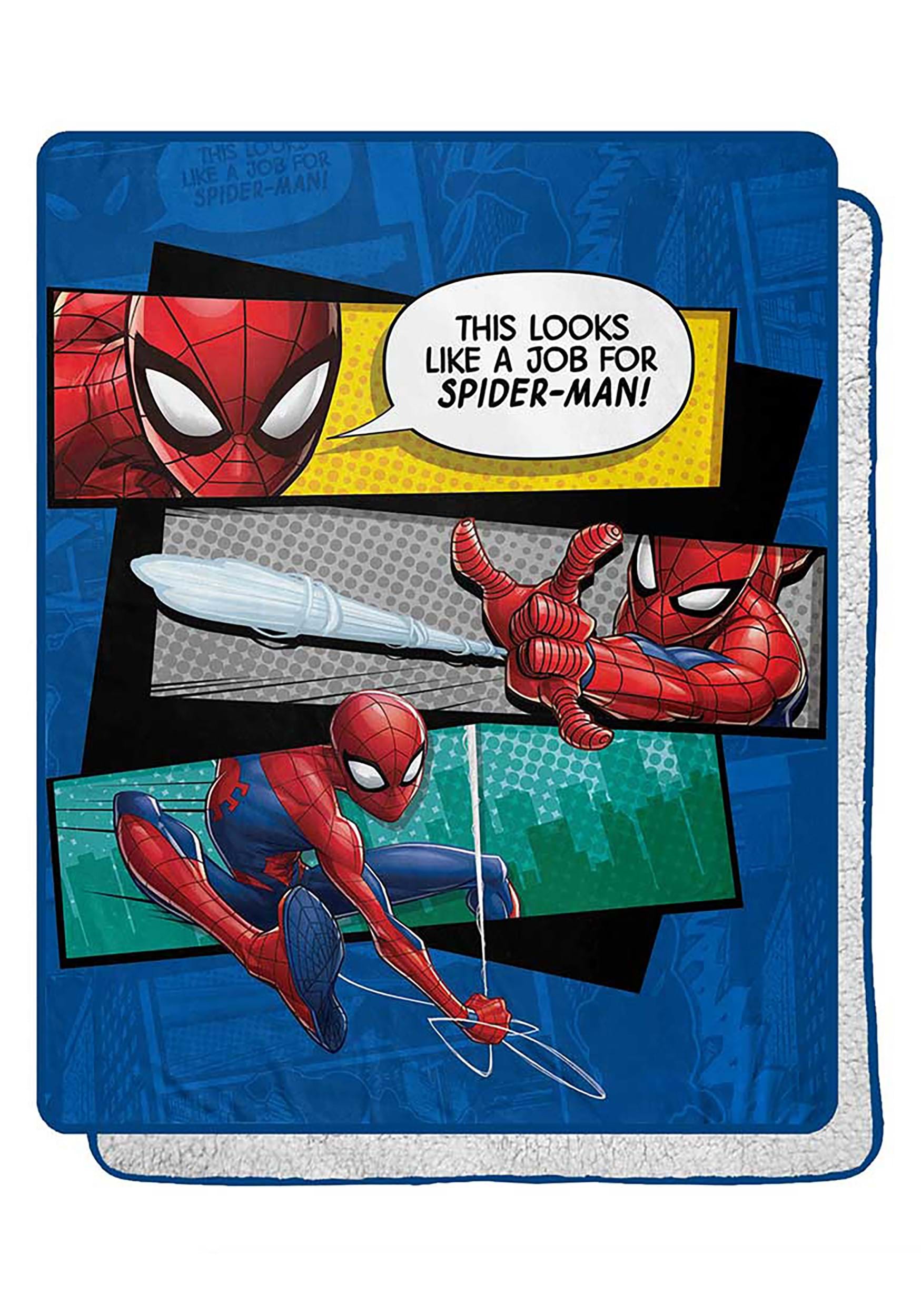 40"x50" Marvel Spider-Man "This Looks Like A Job For Spider-Man!" Sherpa Blanket