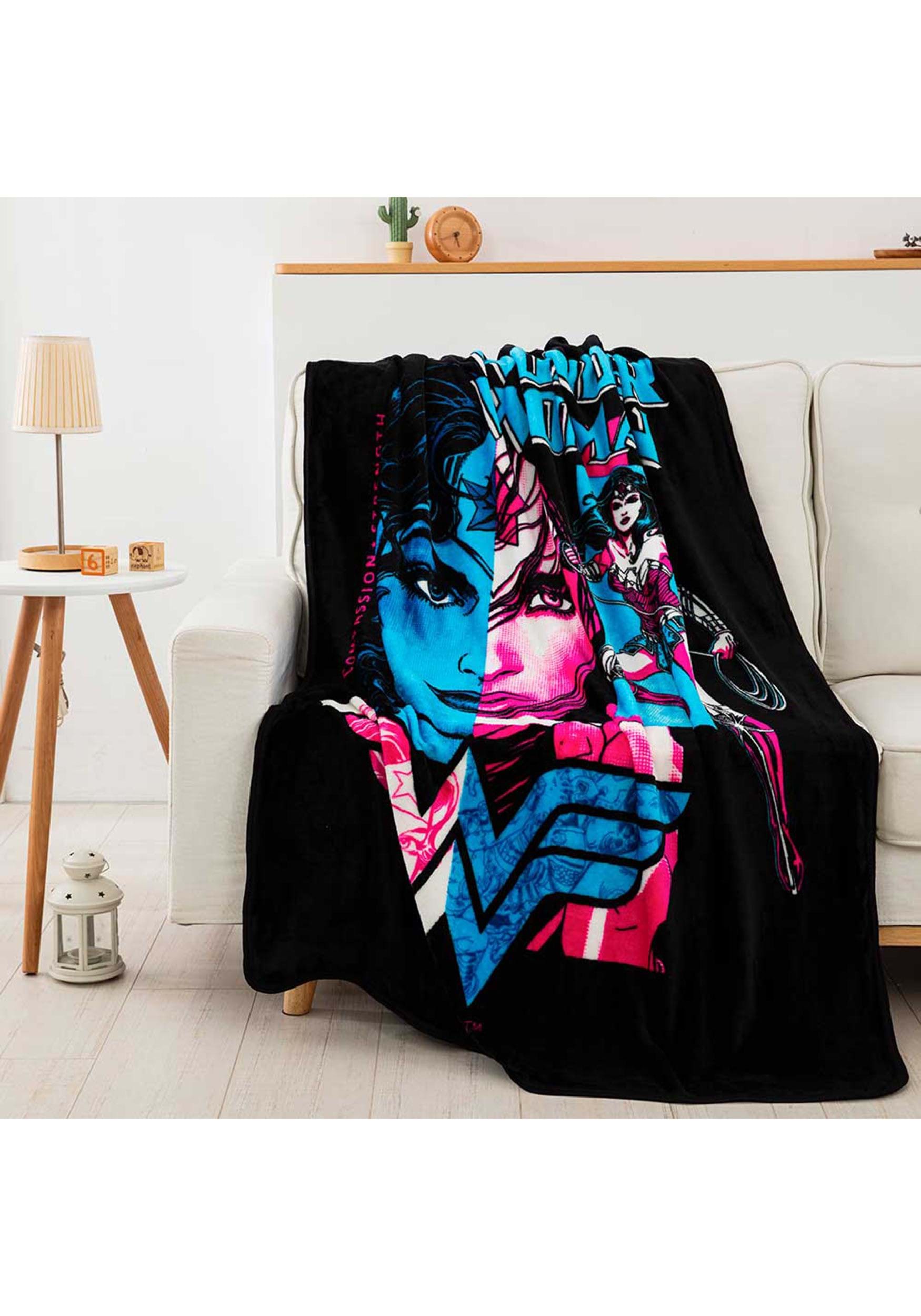 Wonder Woman Truth Compassion Strength 46in x 60in Silk Touch Throw