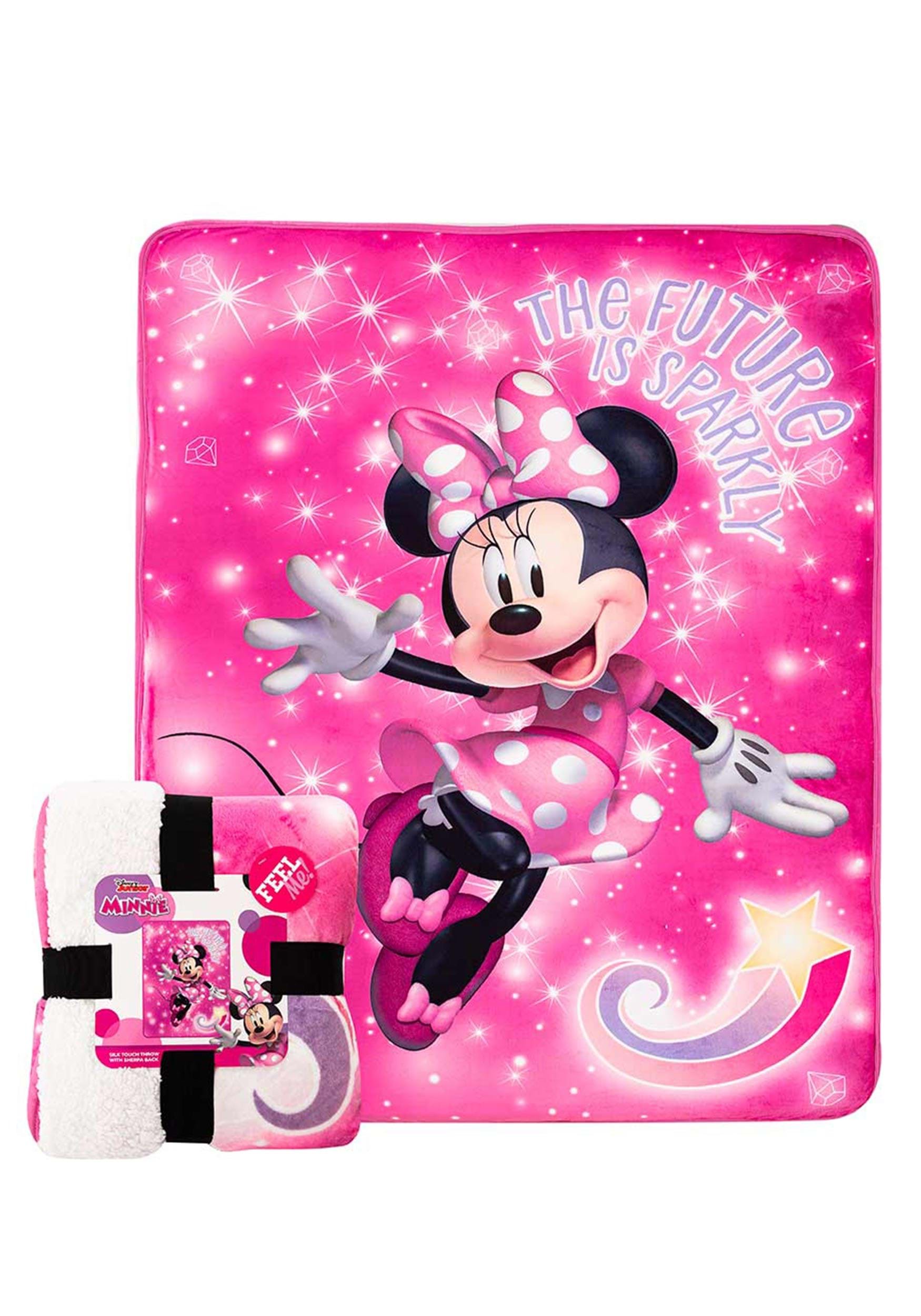 Disney Minnie Mouse Sparkles Oversized Sherpa Throw
