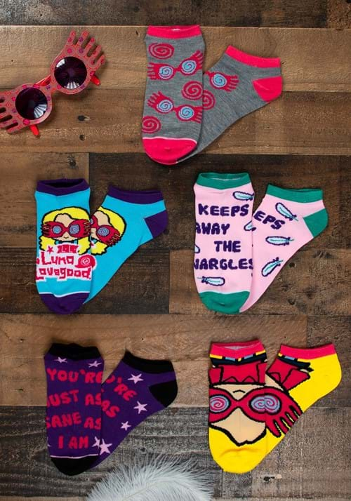 HARRY POTTER LUNA LOVEGOOD 5 PAIR ANKLE SOCKS-2