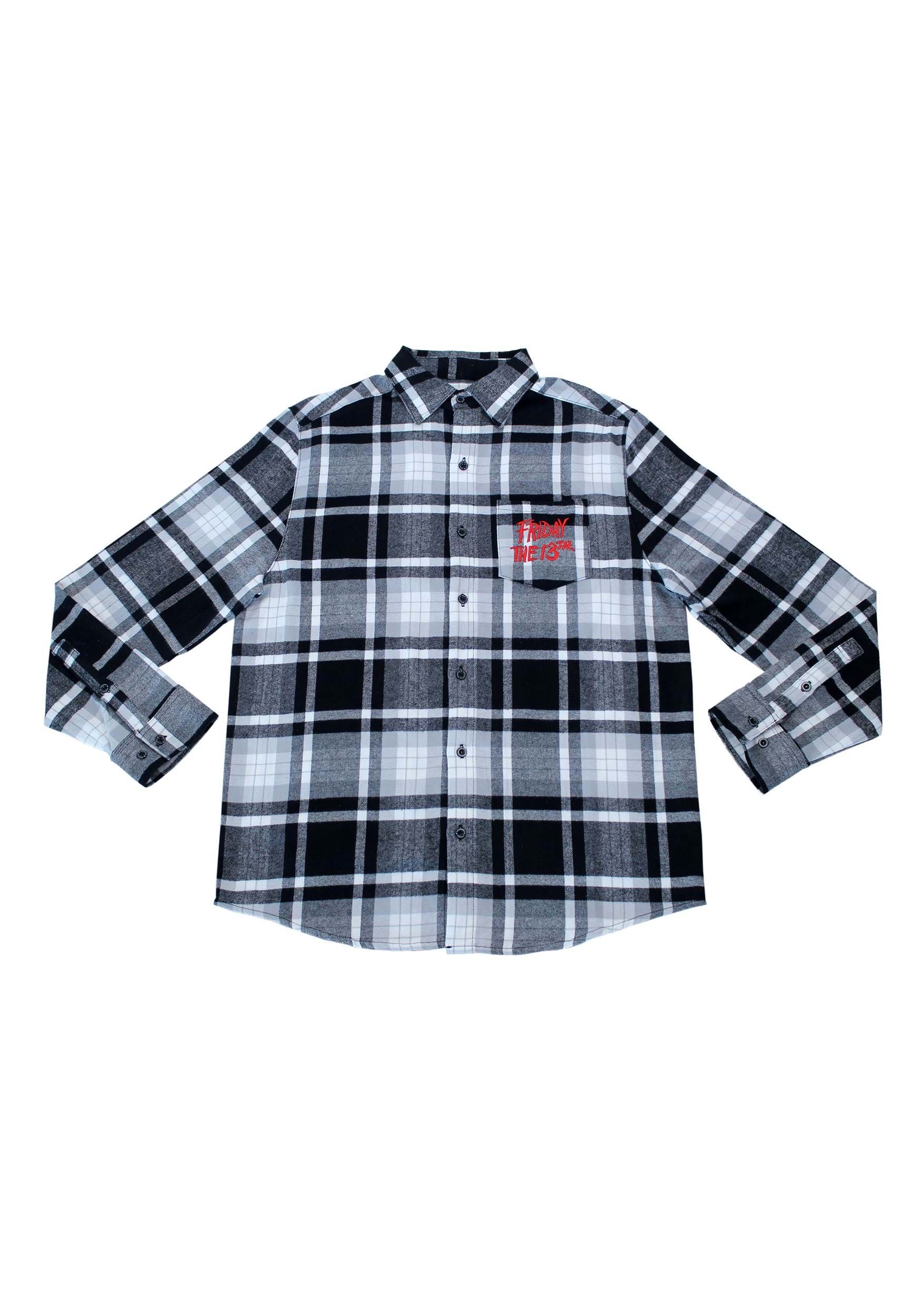 Adult Cakeworthy Friday the 13th Flannel Long Sleeve Shirt