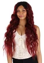 Womens Black and Red Long Wavy Wig