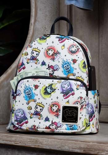 Pop By Loungefly Disney Villains Tattoo AOP Mini Backpack-1