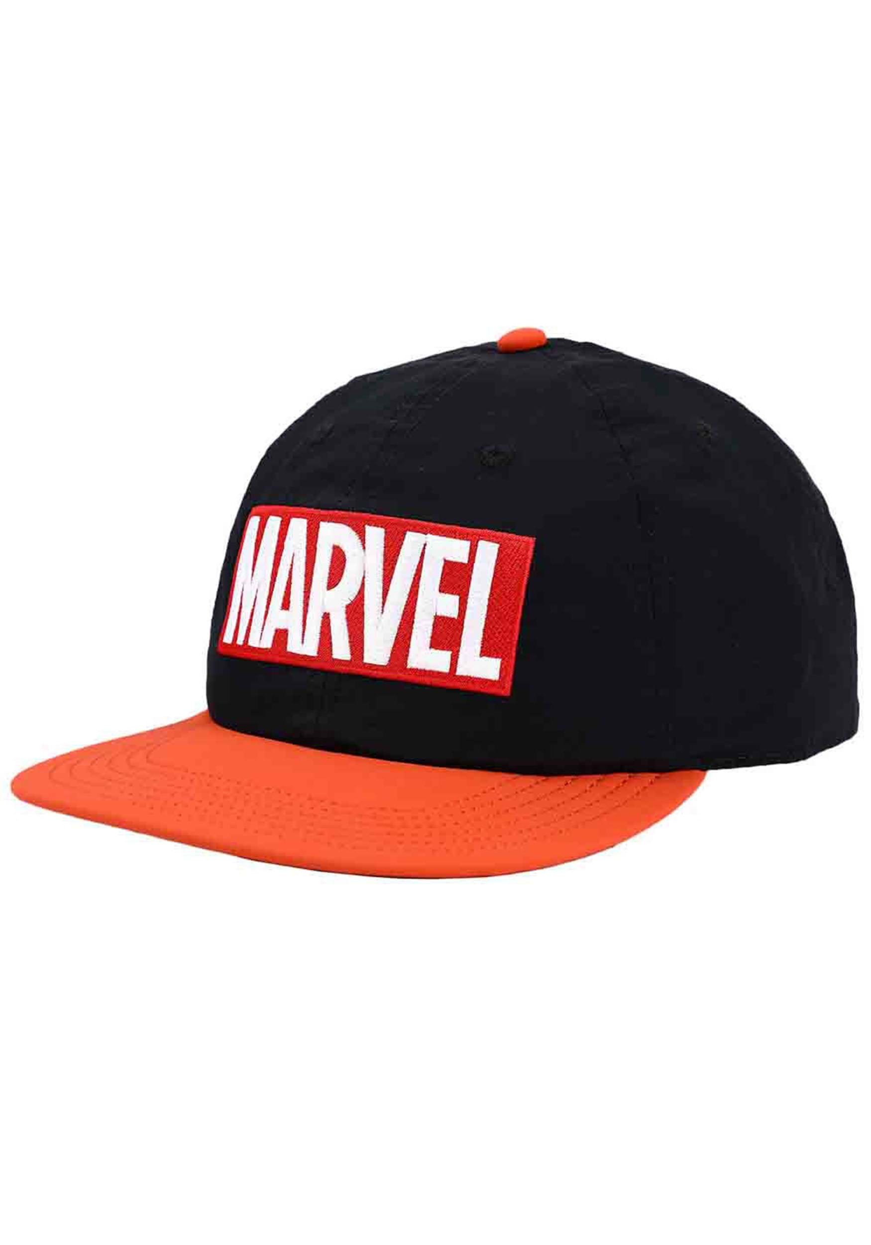 Embroidered Logo of Marvel Flat Bill Snapback Hat